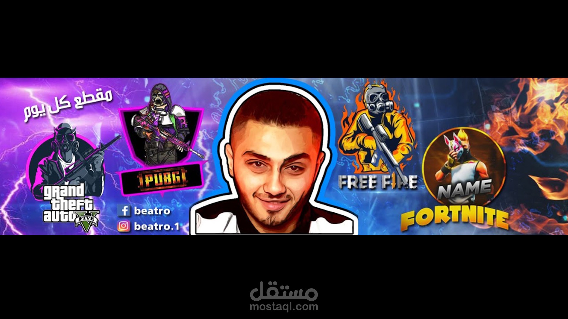 تصميم لوغو من صورة شخصية وصورة غلاف احترافية لليوتيوب