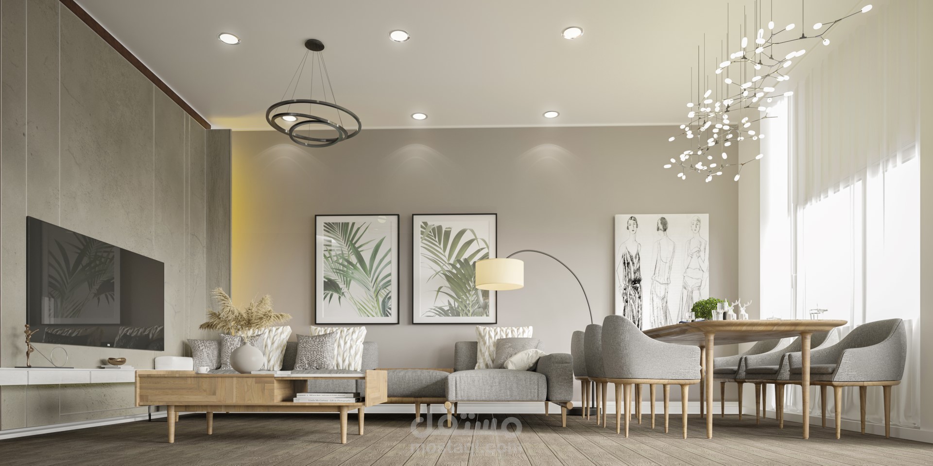 تصميم داخلي لمنزل عائلة طراز حديث