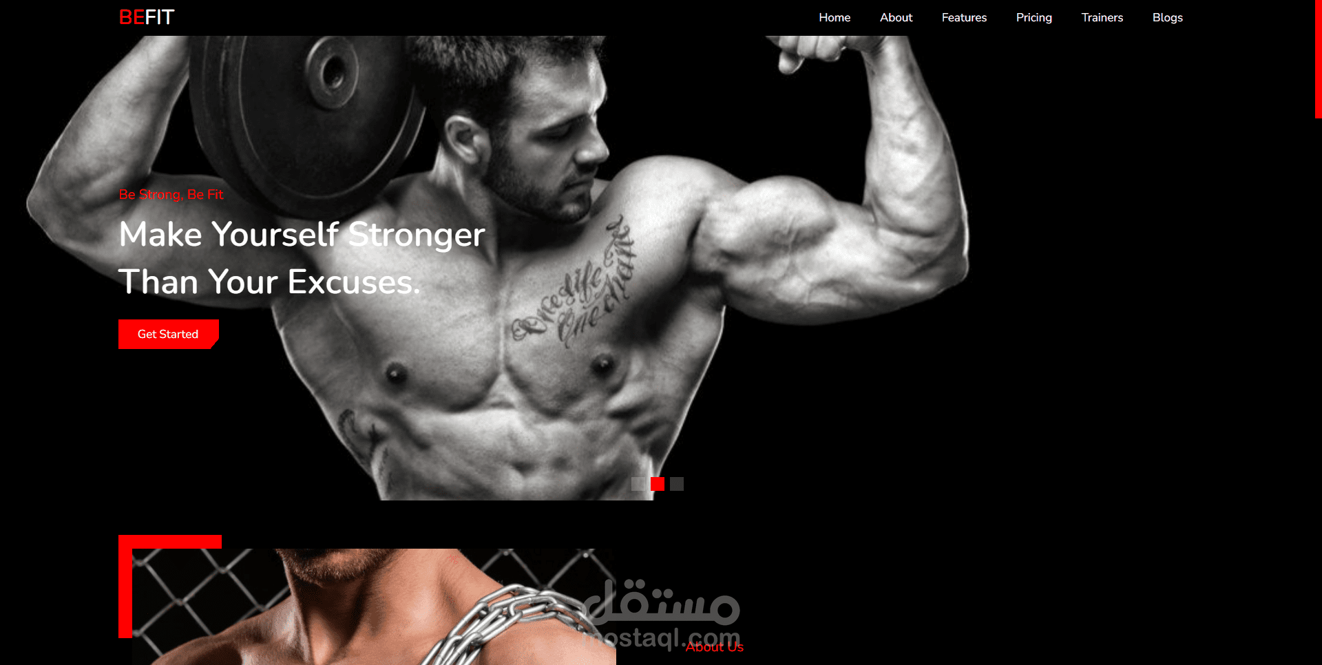 تصميم واجهة موقع  and Responsive GYM
