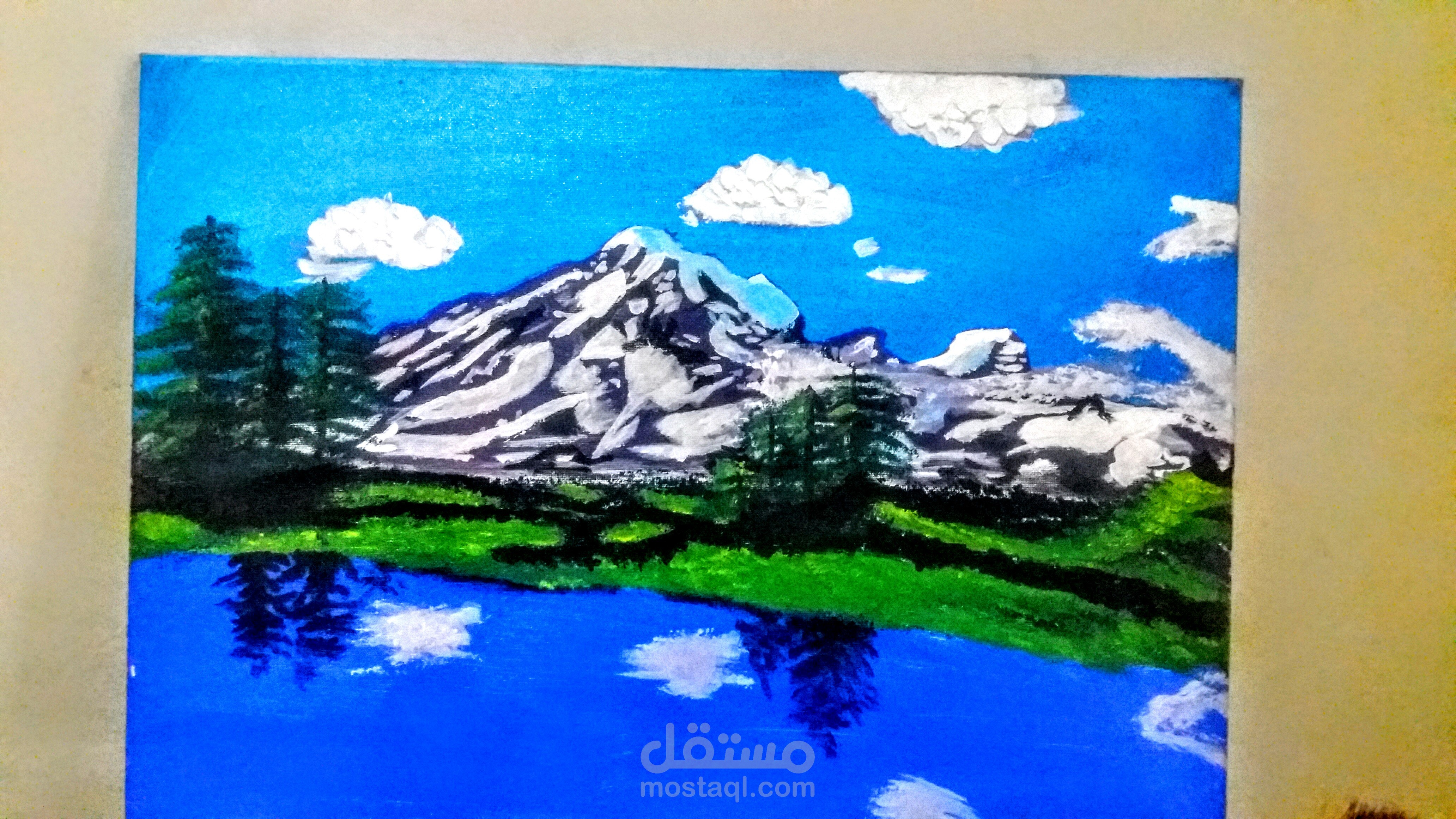 رسم لوحات بألوان زيتية وبأحجام مختلفة