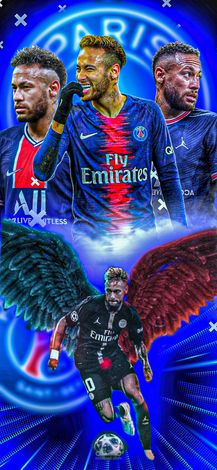 تصميم صورة فوتوشوب لي لاعب كرة القدم نيمار