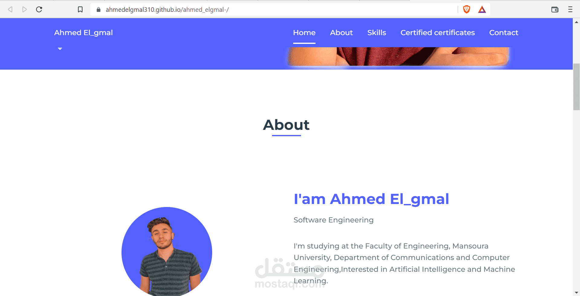 portfolio with HTML ,CSS and JavaScript