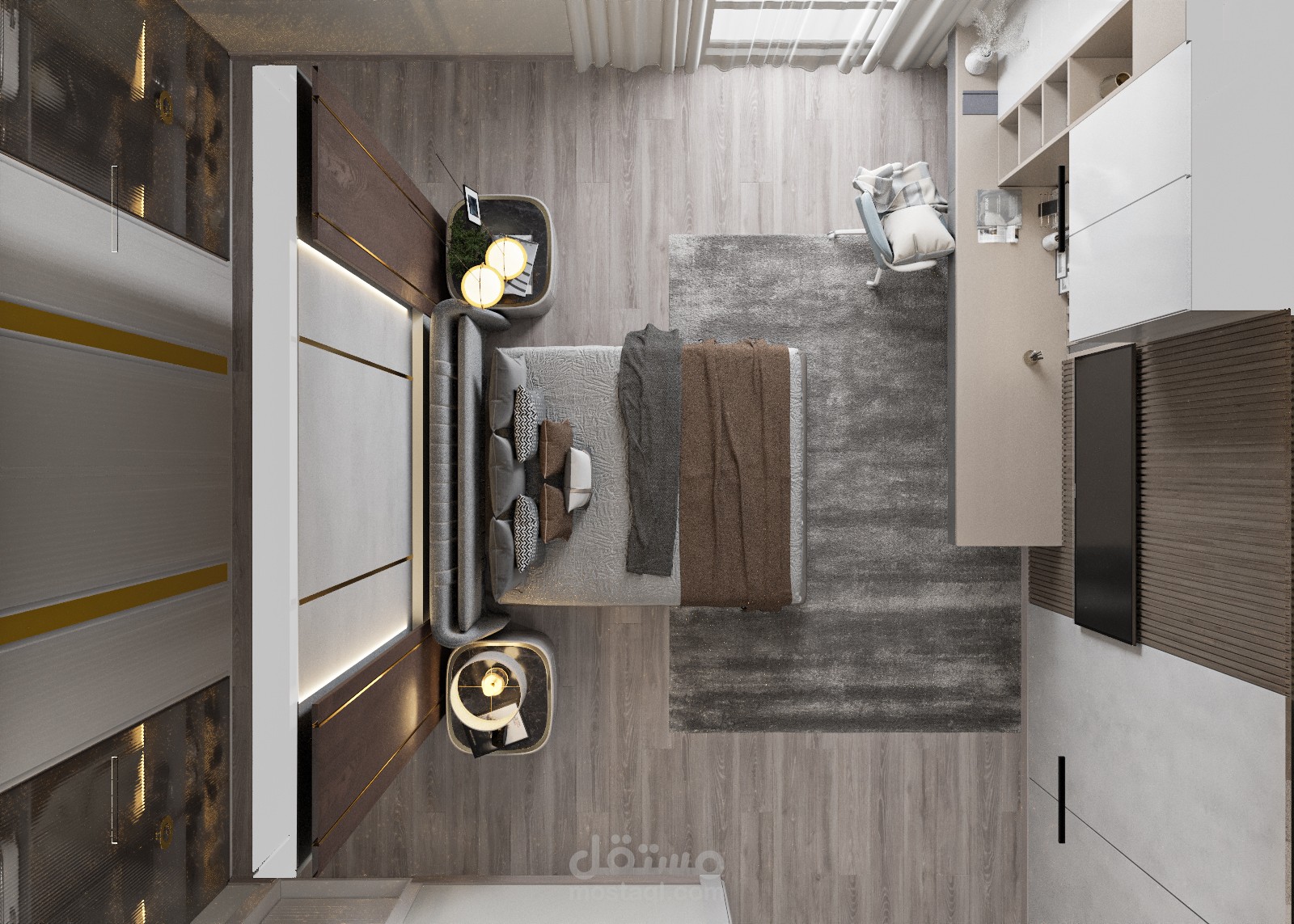 تصميم غرفة بطابع فندقي