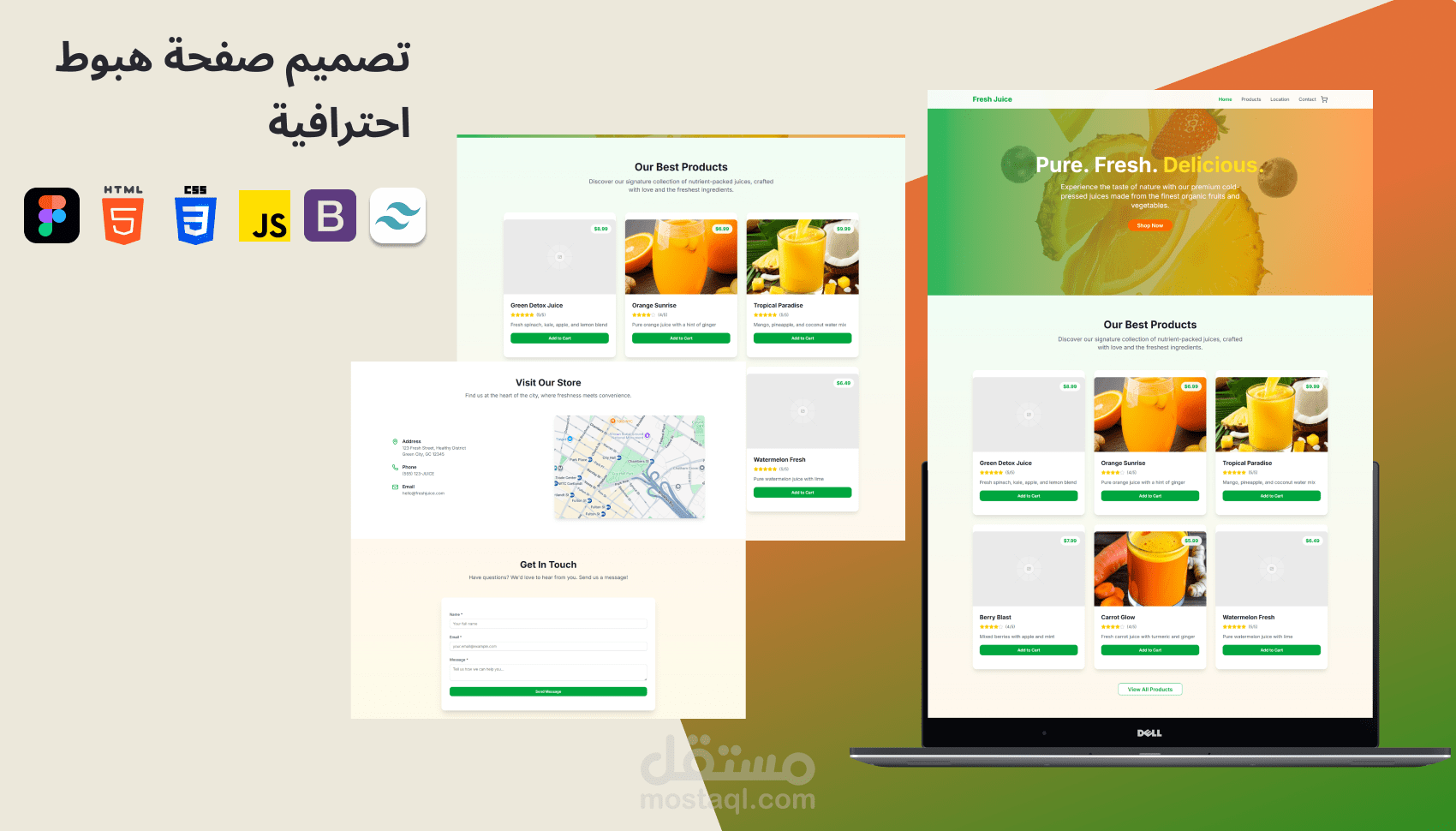 تصميم موقع Fresh Juice – متجر عصائر طازجة
