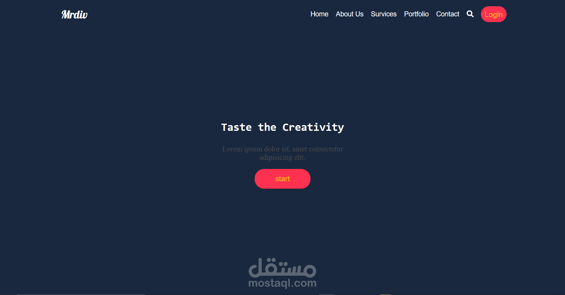 تطبيق فرونت اند لموقع لشركة باسم MR DIV