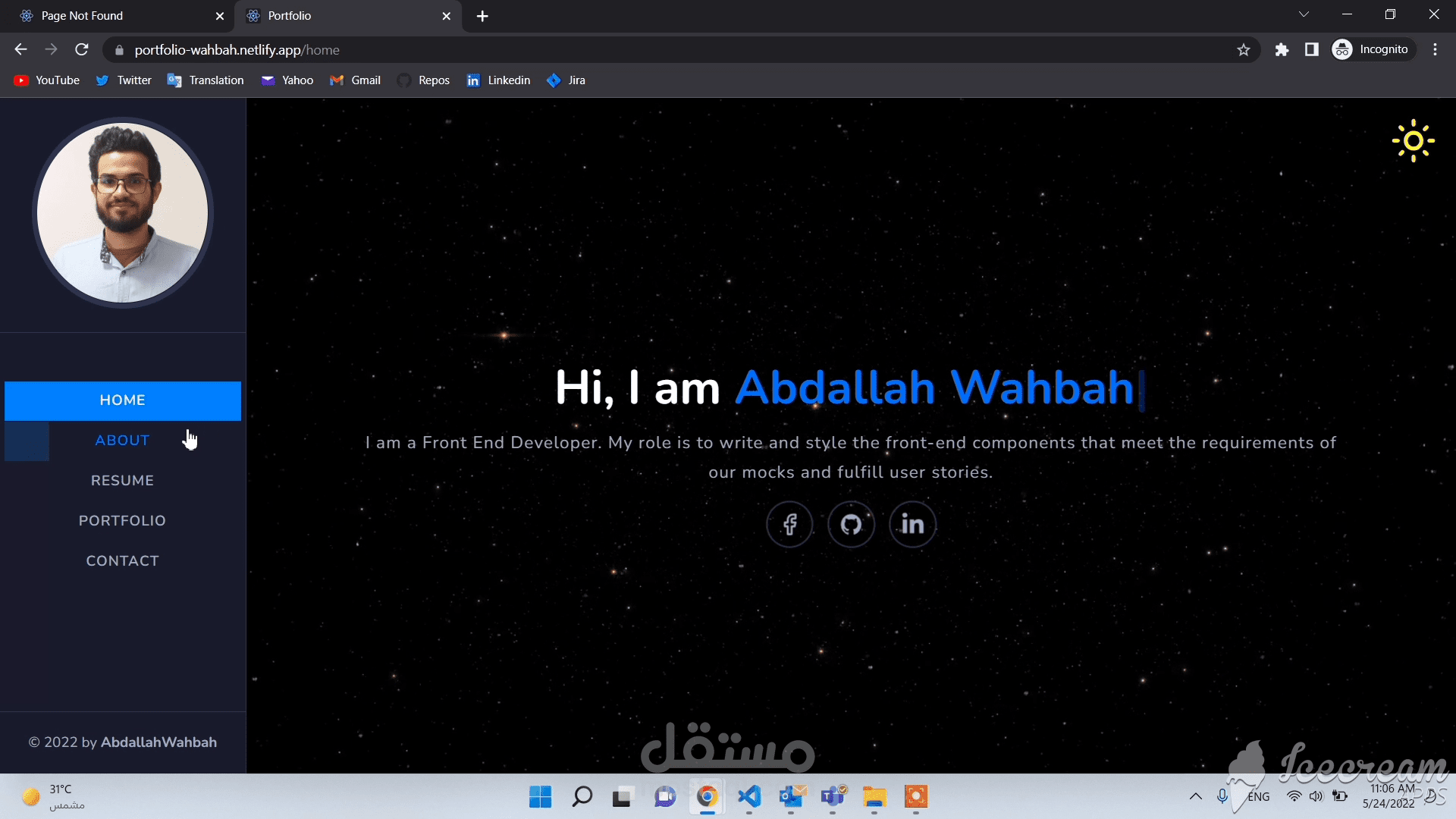 Portfolio using React.js