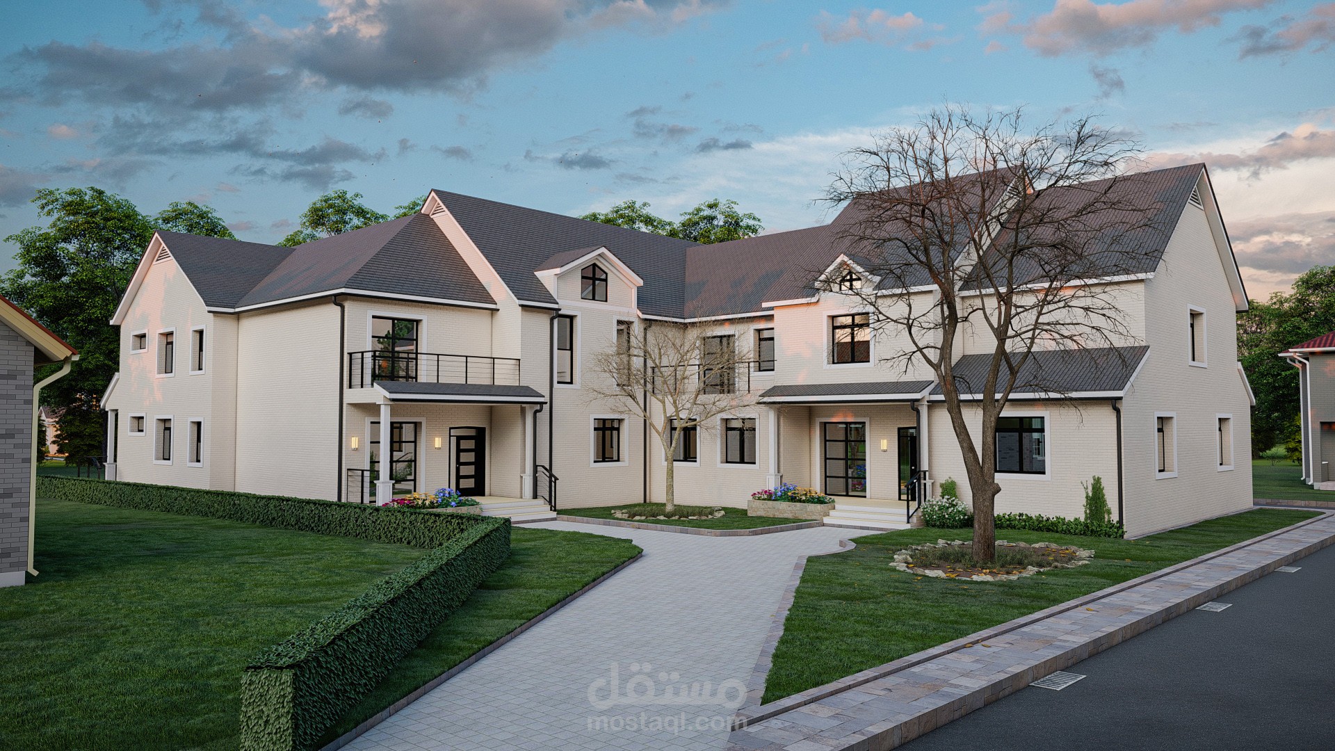 تصميم و إظهار معماري لمنزل في الولايات المتحدة الامريكية