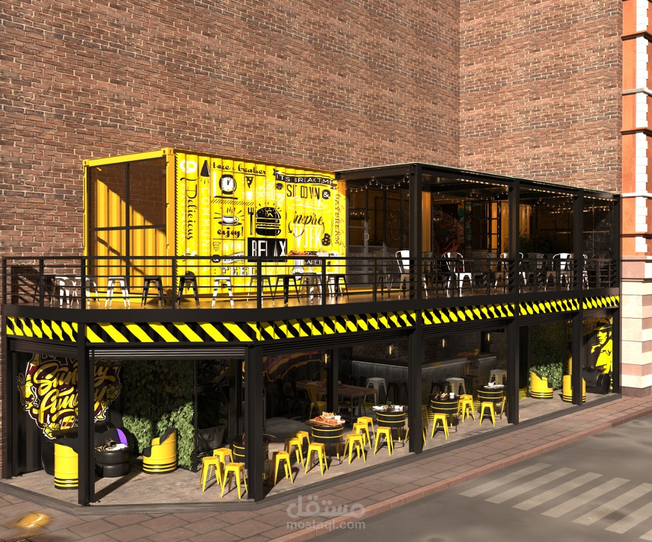 تصميم كافيه من كونتينر