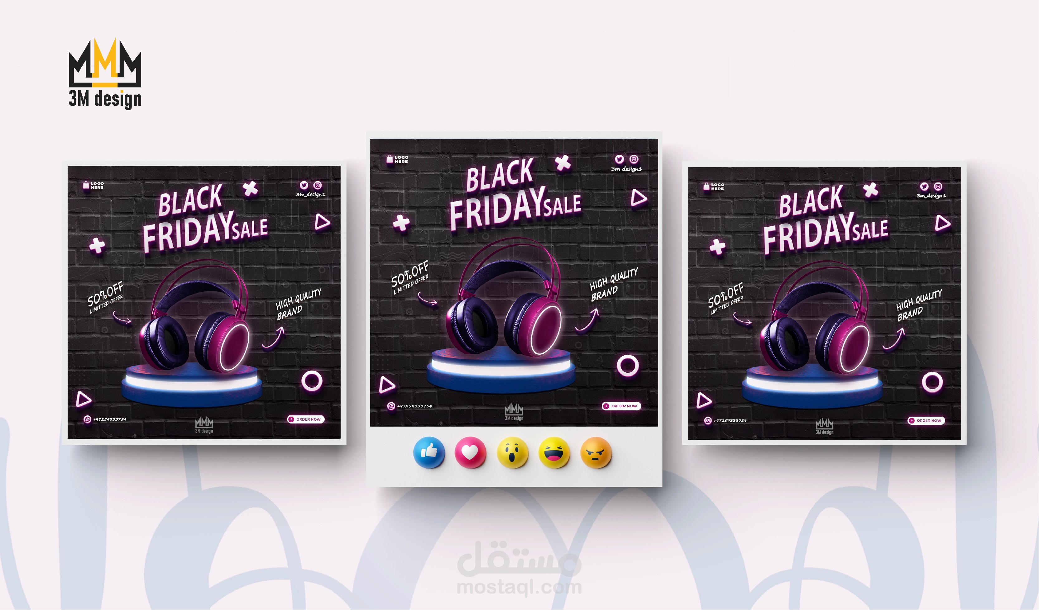 تصميم بوست اعلاني ل headphone