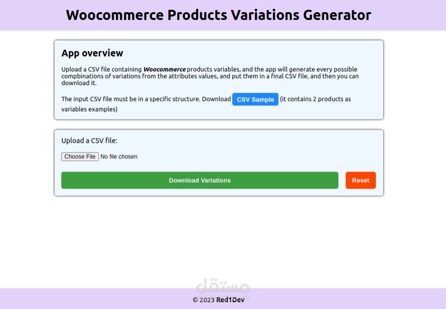 Woocommerce Product Variations Generator