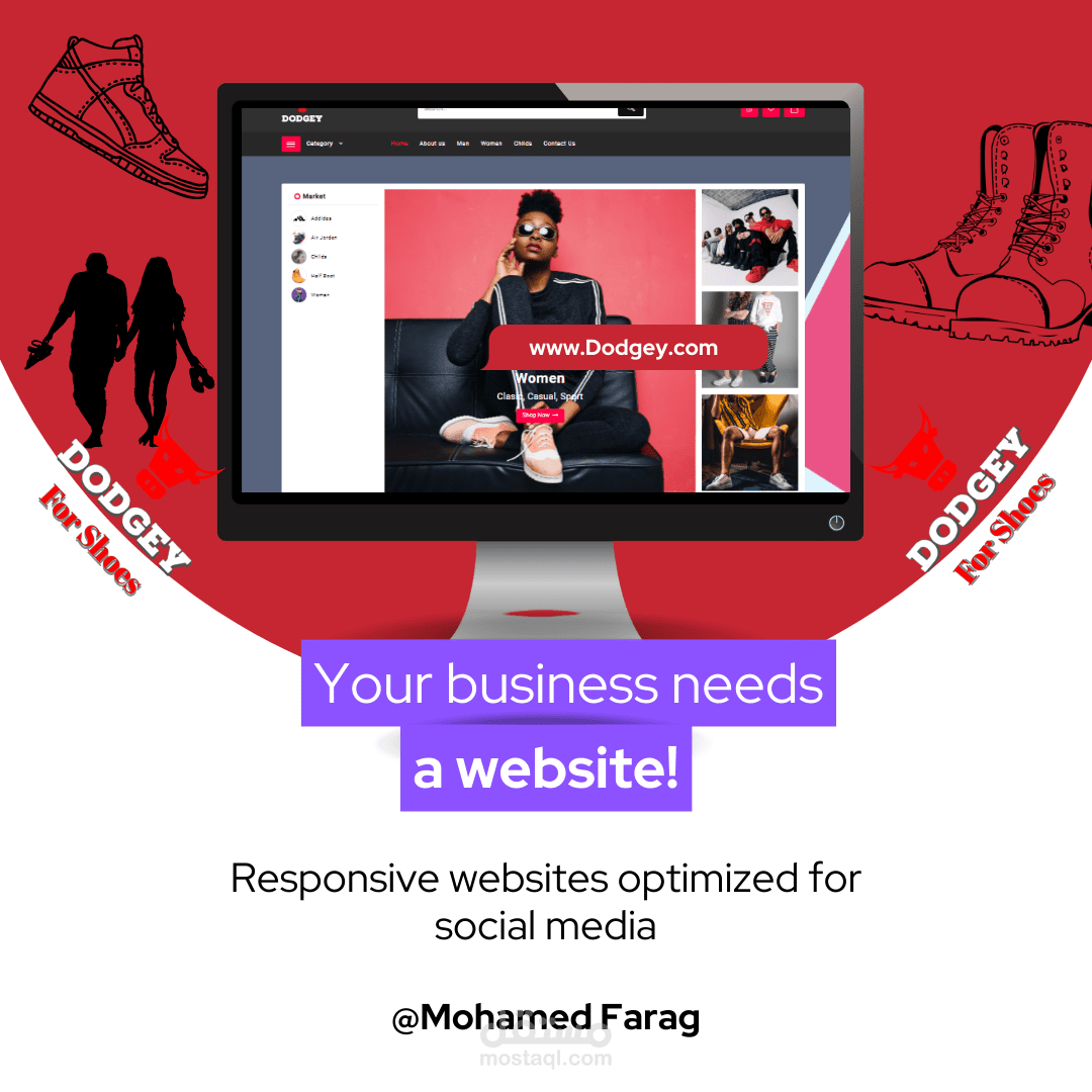 متجر الكتروني عصري وجذاب لمحل احذية بالووردبريس