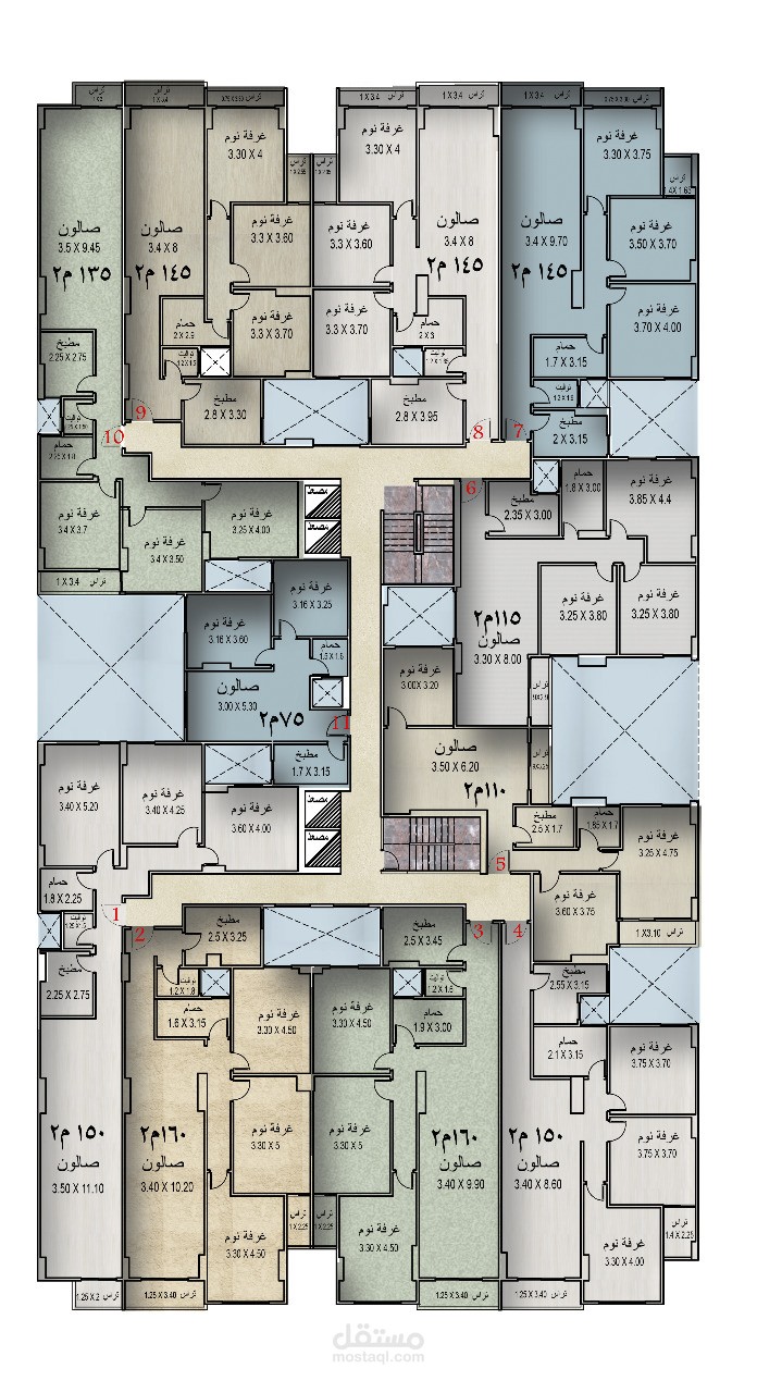 رسم هندسي لقطعة ارض