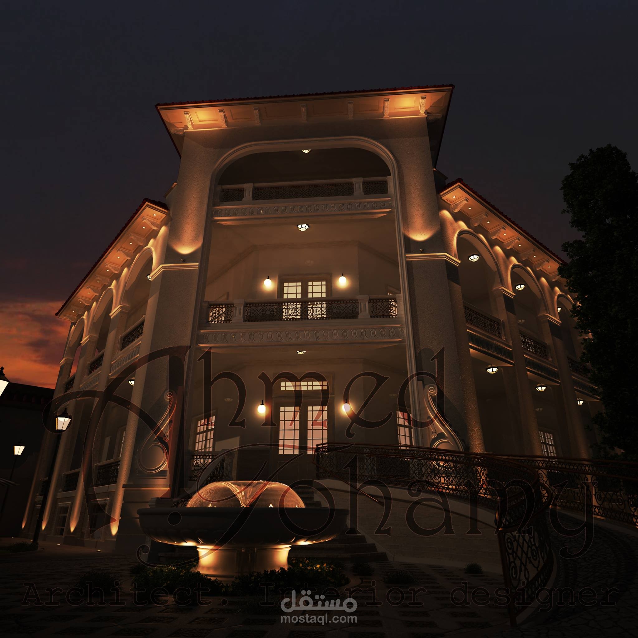 تصميم لواجهه خارجية لفيلا سكنية بضاحية الشروق بالقاهره
