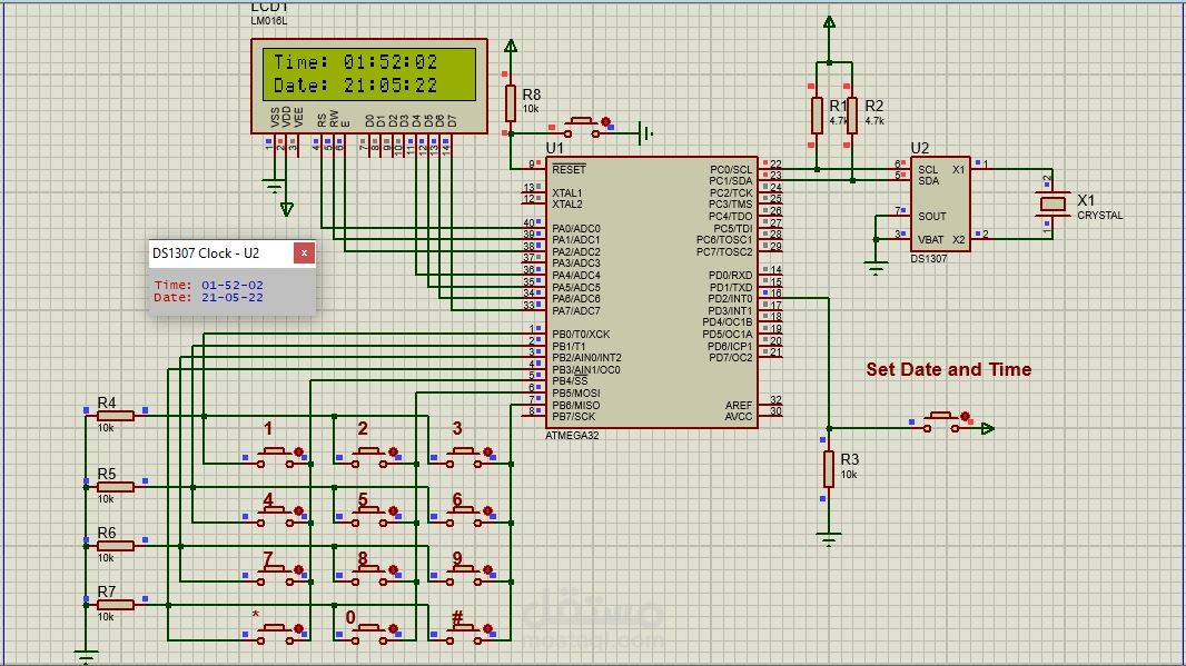 Adjustable Real Time Clock using ATMEGA32