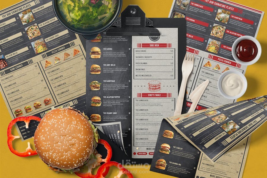 تصميم منيو احترافي قائمة طعام