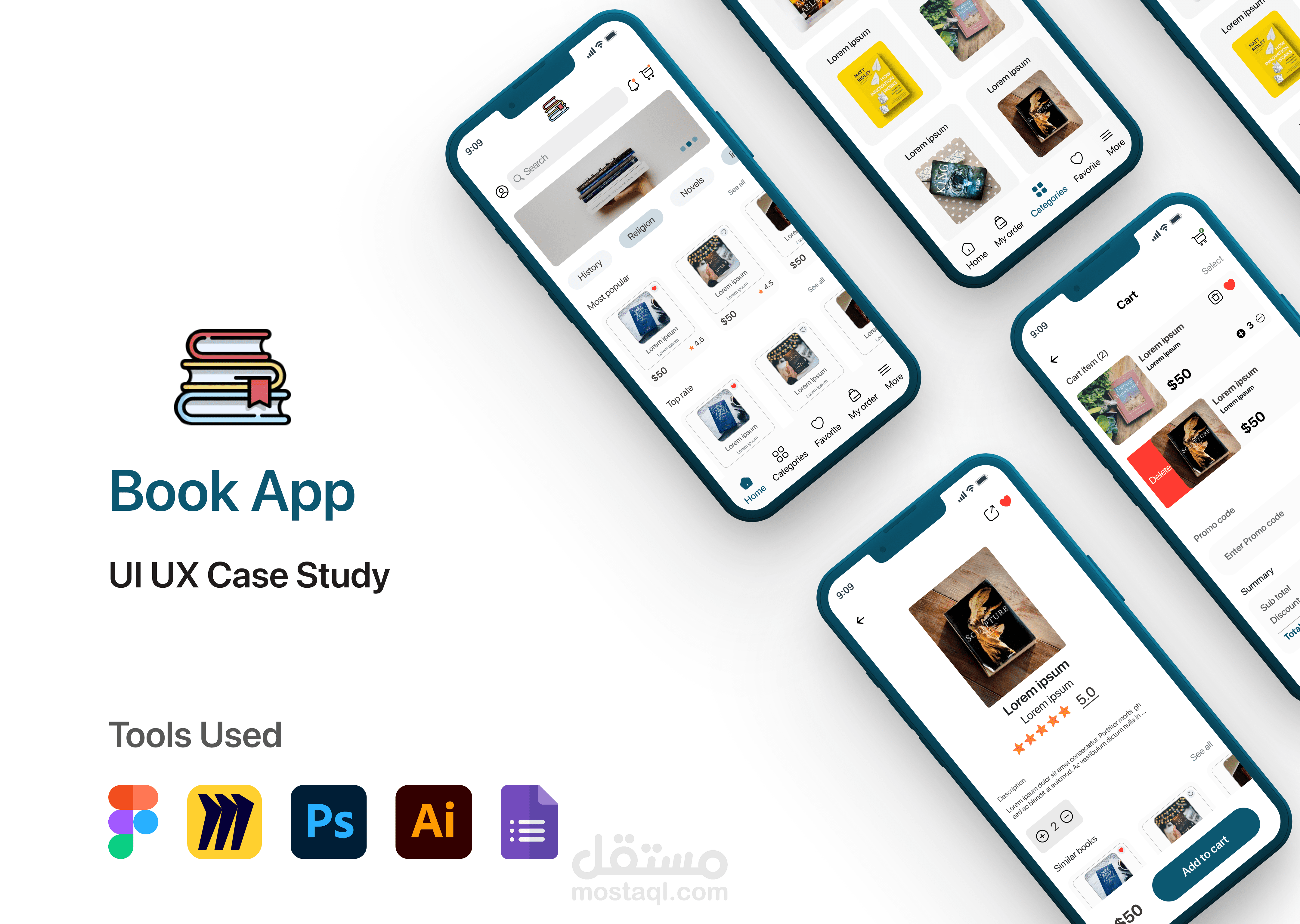 متجر كتب الكتروني UIUX Case Study (E-Book Store)