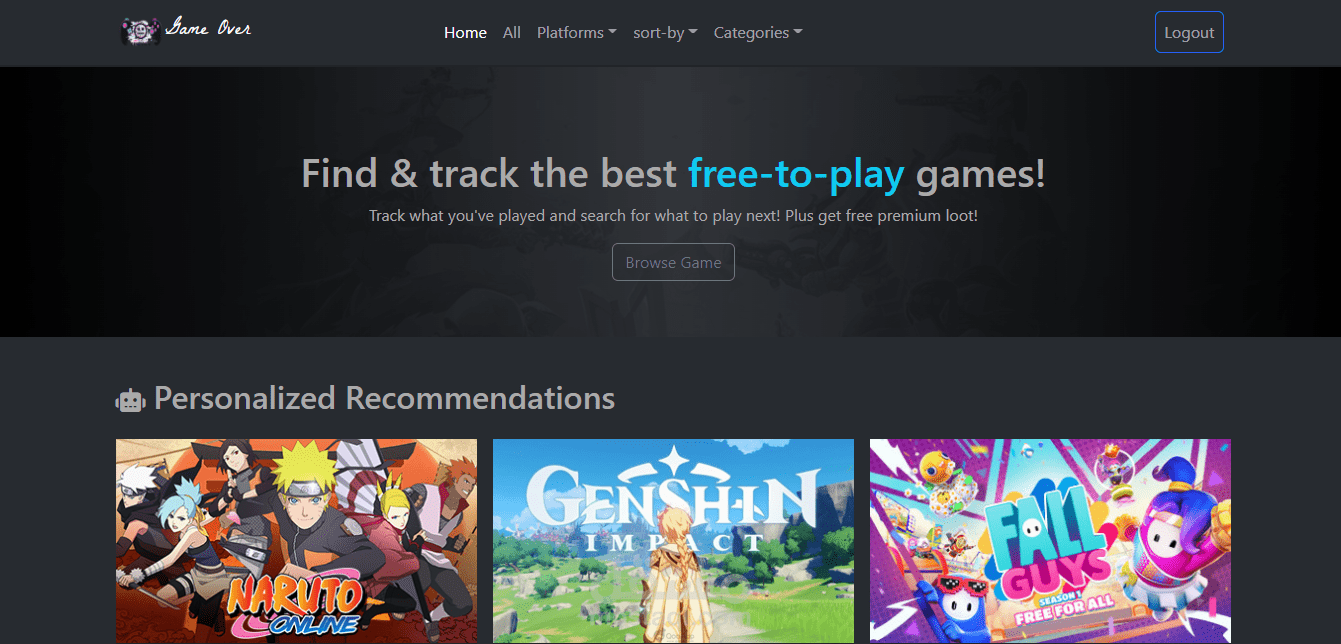 Gameover Website