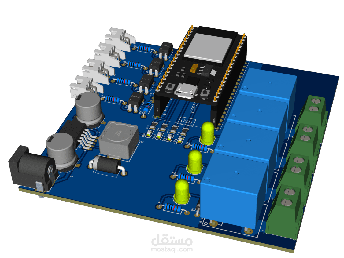 تصميم لوحة إلكترونية (Custom PCB) لتطبيقات إنترنت الأشياء (IoT) بنظام ESP32
