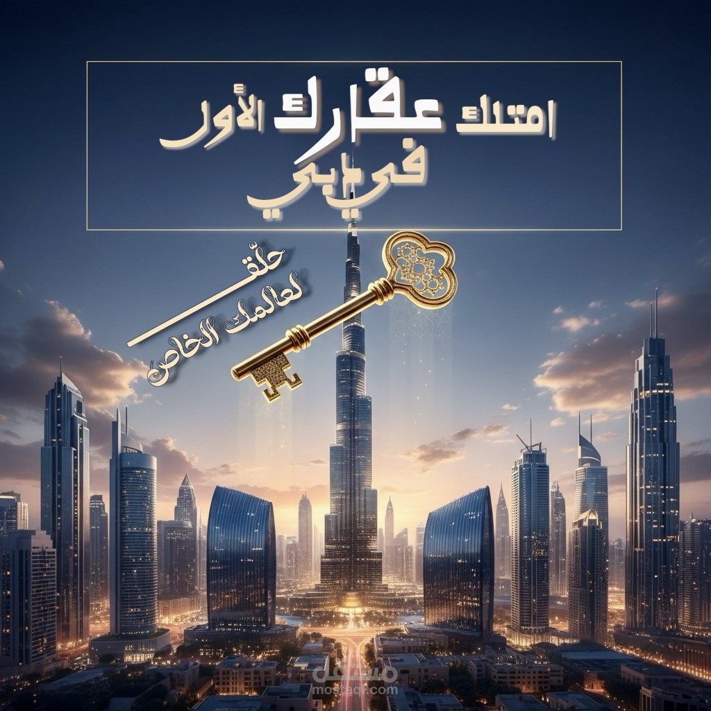 تصميم إعلاني فاخر لعقارات في دبي