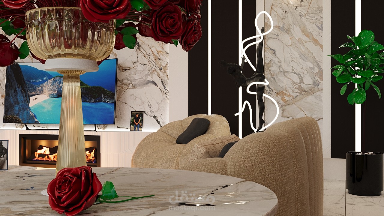 تصميم داخلي سكني، غرفة او غرف متعددة