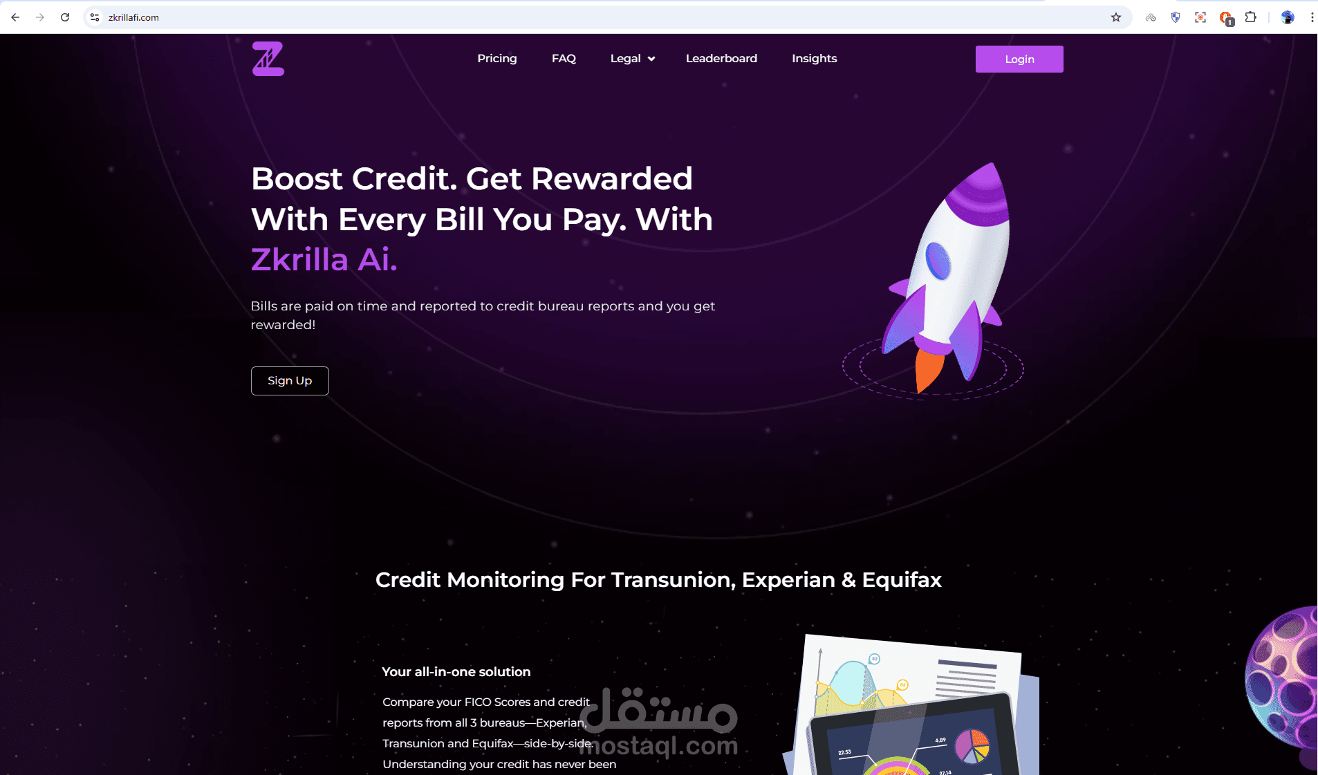 ZkrillaFi - Credit and Bill Monitoring Web App