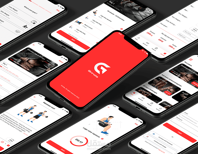 تصميم واجهة تطبيق رياضي Fitness App