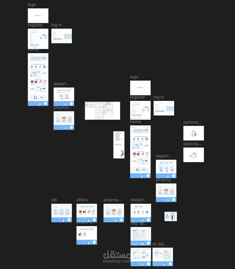 combined clinics UI design