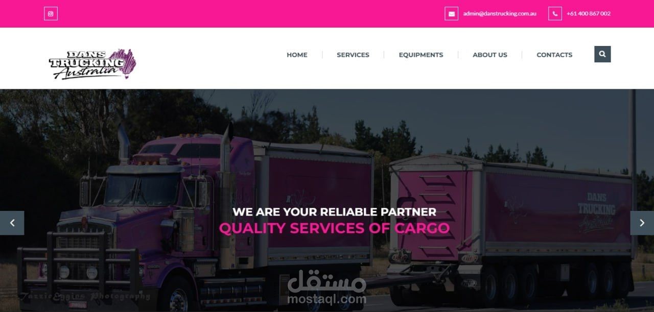 DANS TRUCKING Australia Website