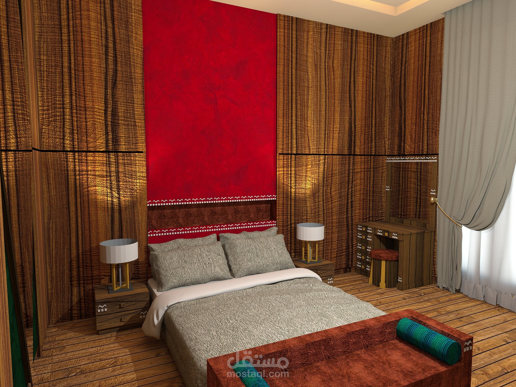 غرفة نوم علي الطراز النوبي