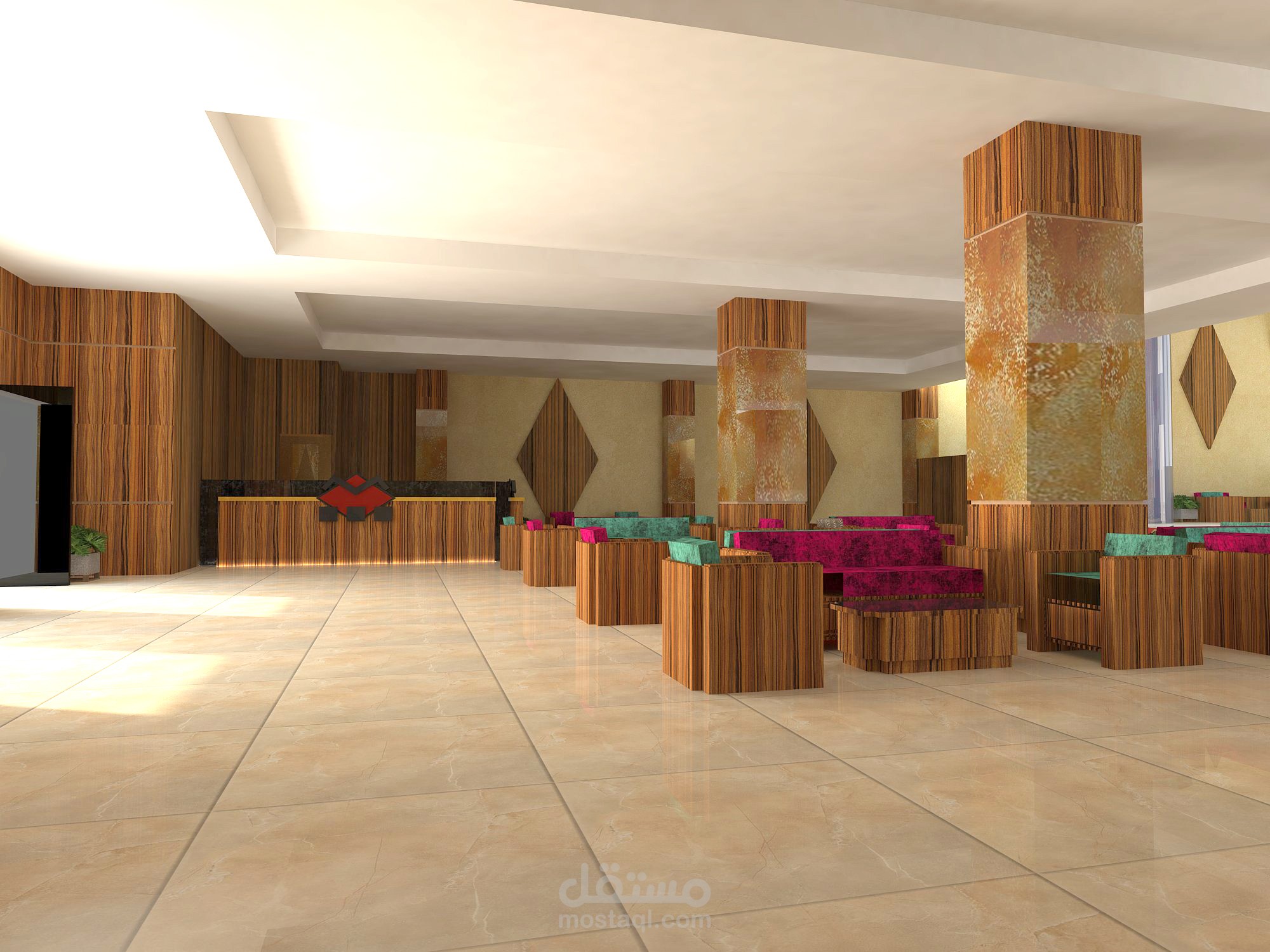 تصميم استقبال لاحد الفنادق