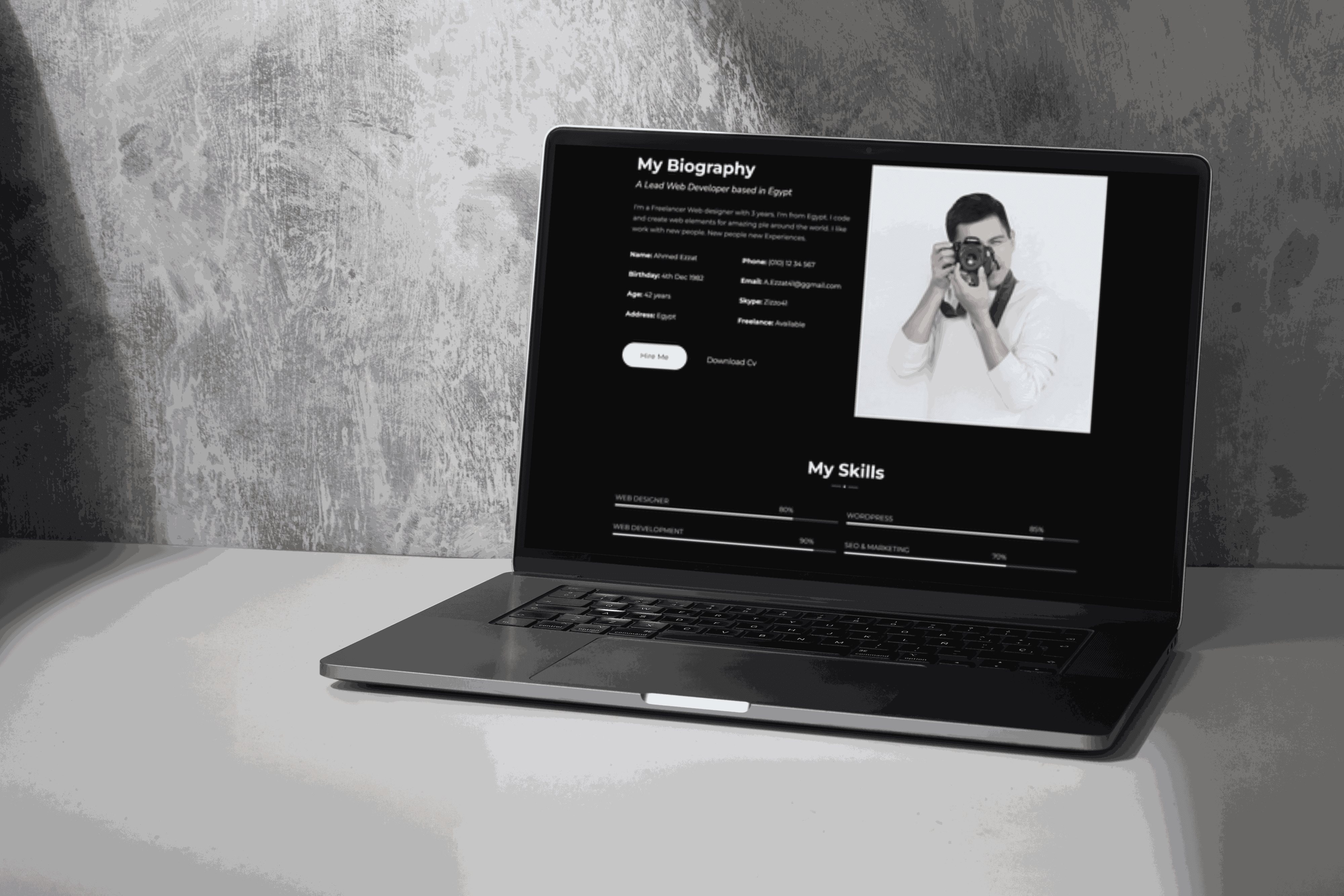 موقع تعريفي خاص بشغل تصميم المواقع