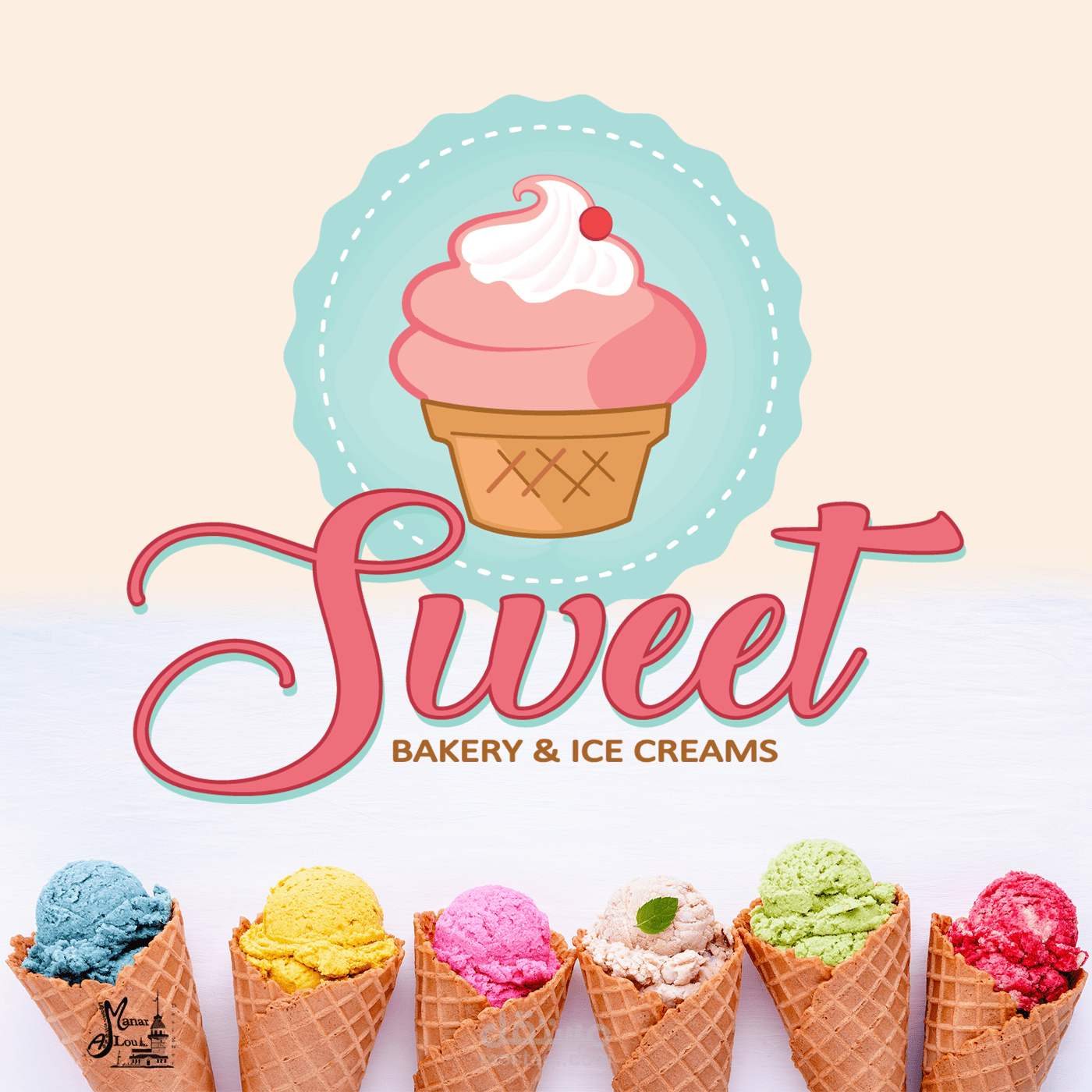Social Media Advertising " ice cream" design