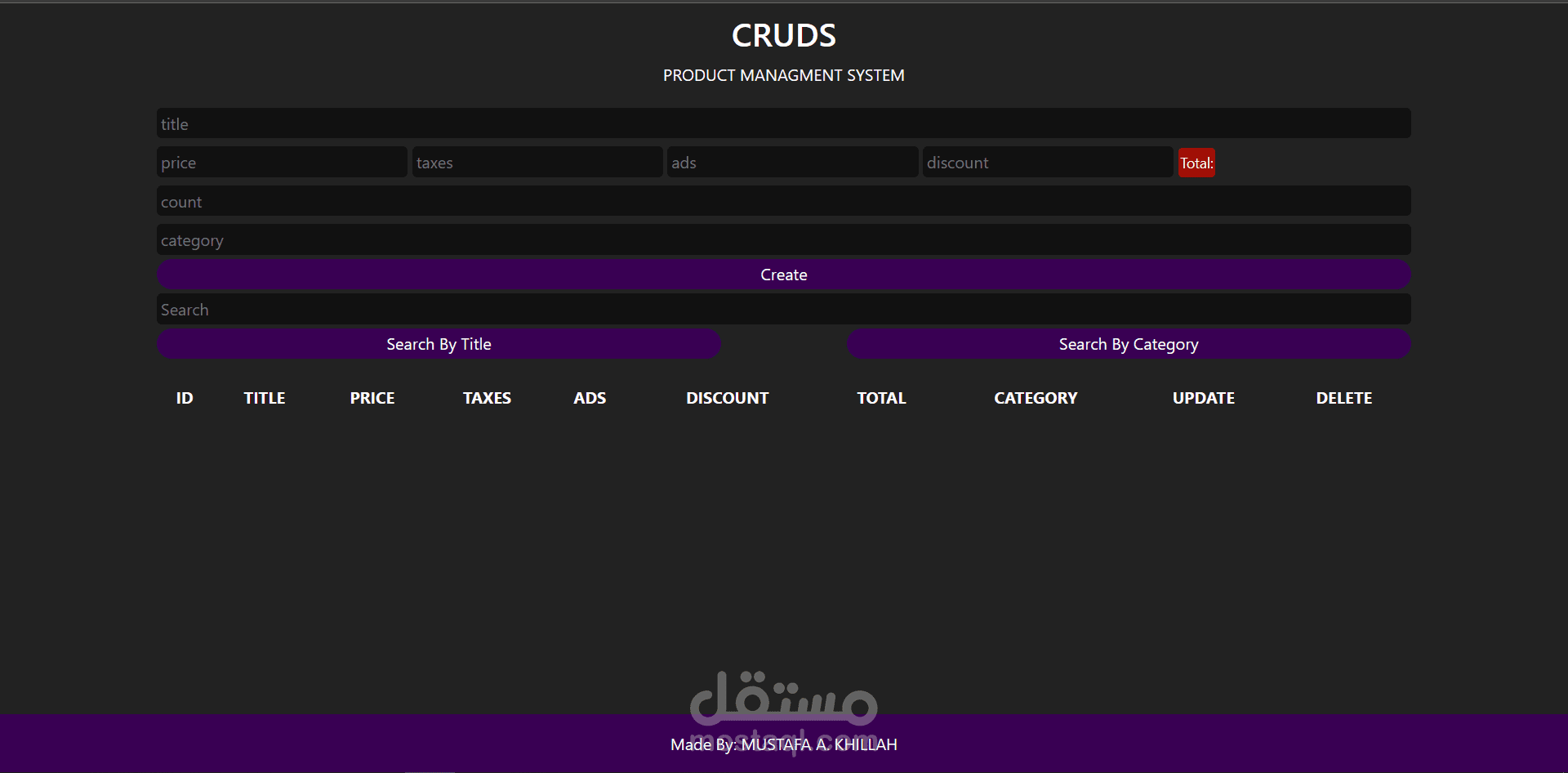 PRODUCT MANAGMENT SYSTEM