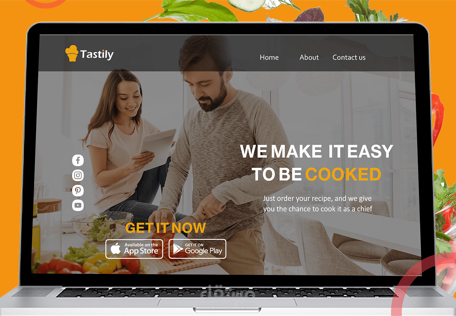 UI UX recopies order and delivery landing page