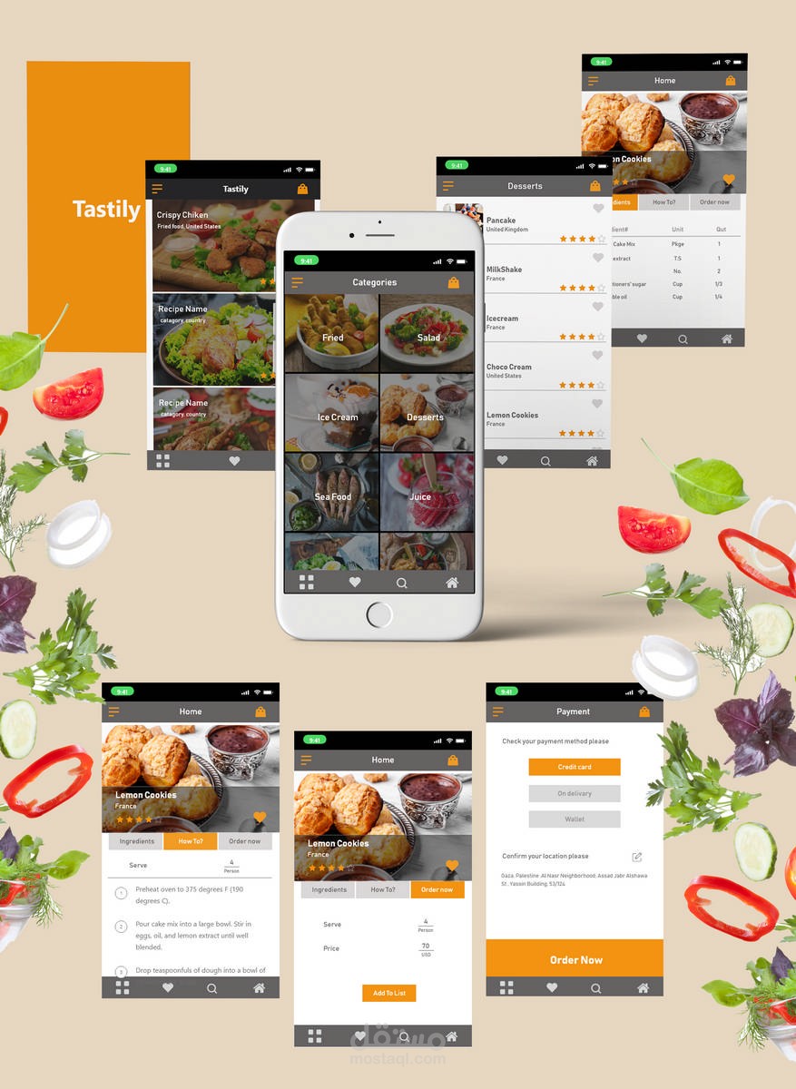 UI UX recopies order and delivery App Design