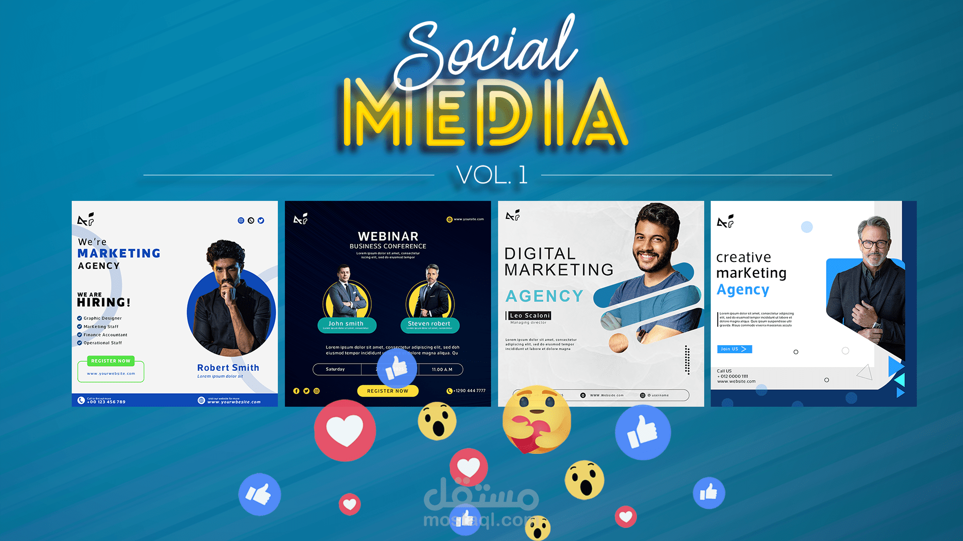 تصميمات سوشيال ميديا لمنصات التواصل الاجتماعي
