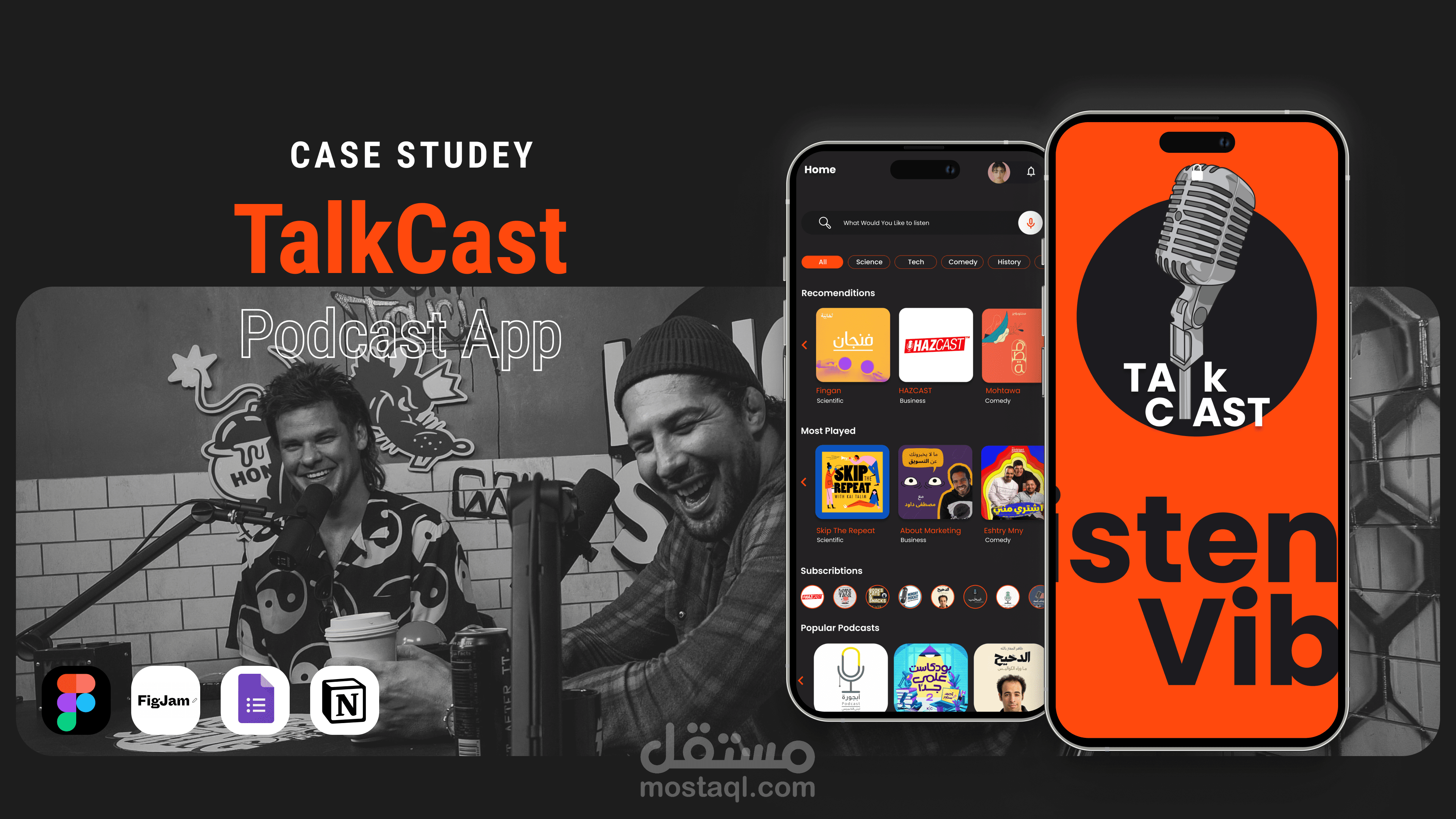 Talk Cast Audiobooks / Podcast App Design