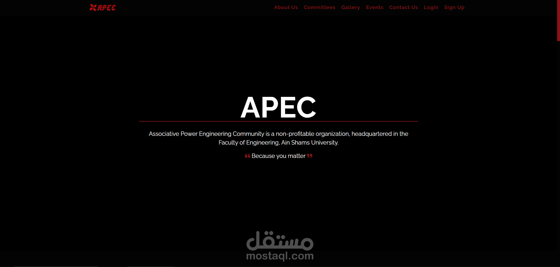 موقع تعريفي بنشاط APEC الطلابي