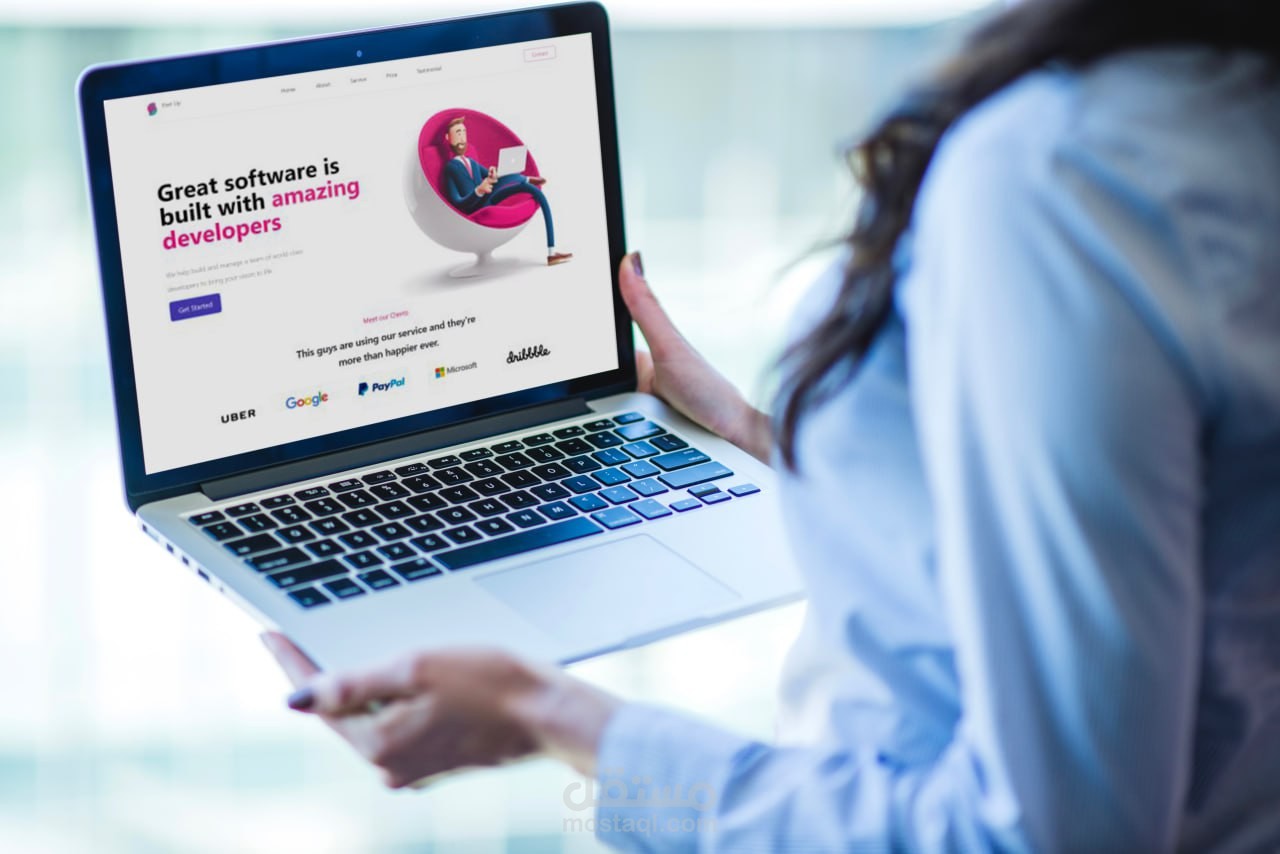 تطوير ويب / موقع تعريفي لفريق / Landing Page