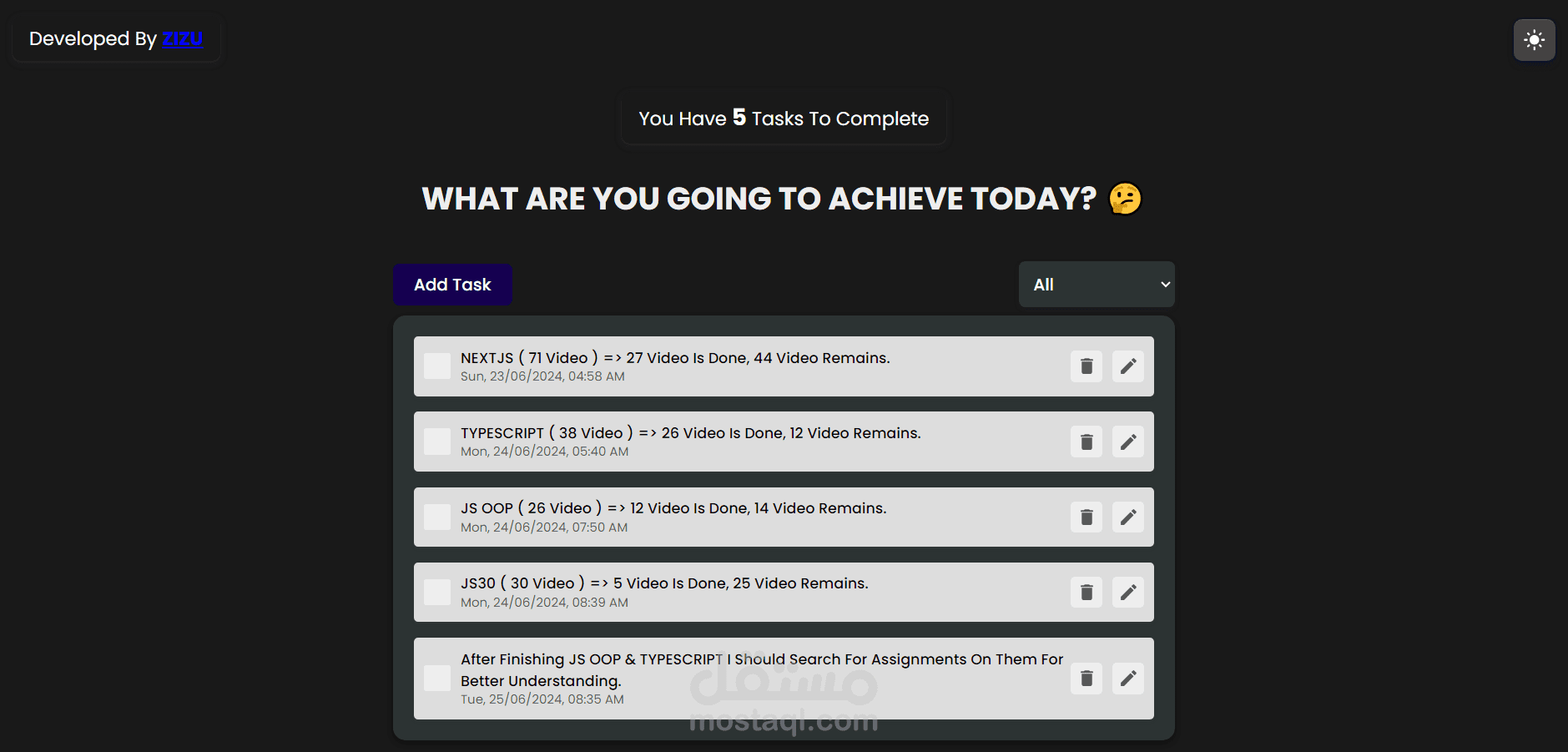 تطبيق لمتابعه المهام اليومية
