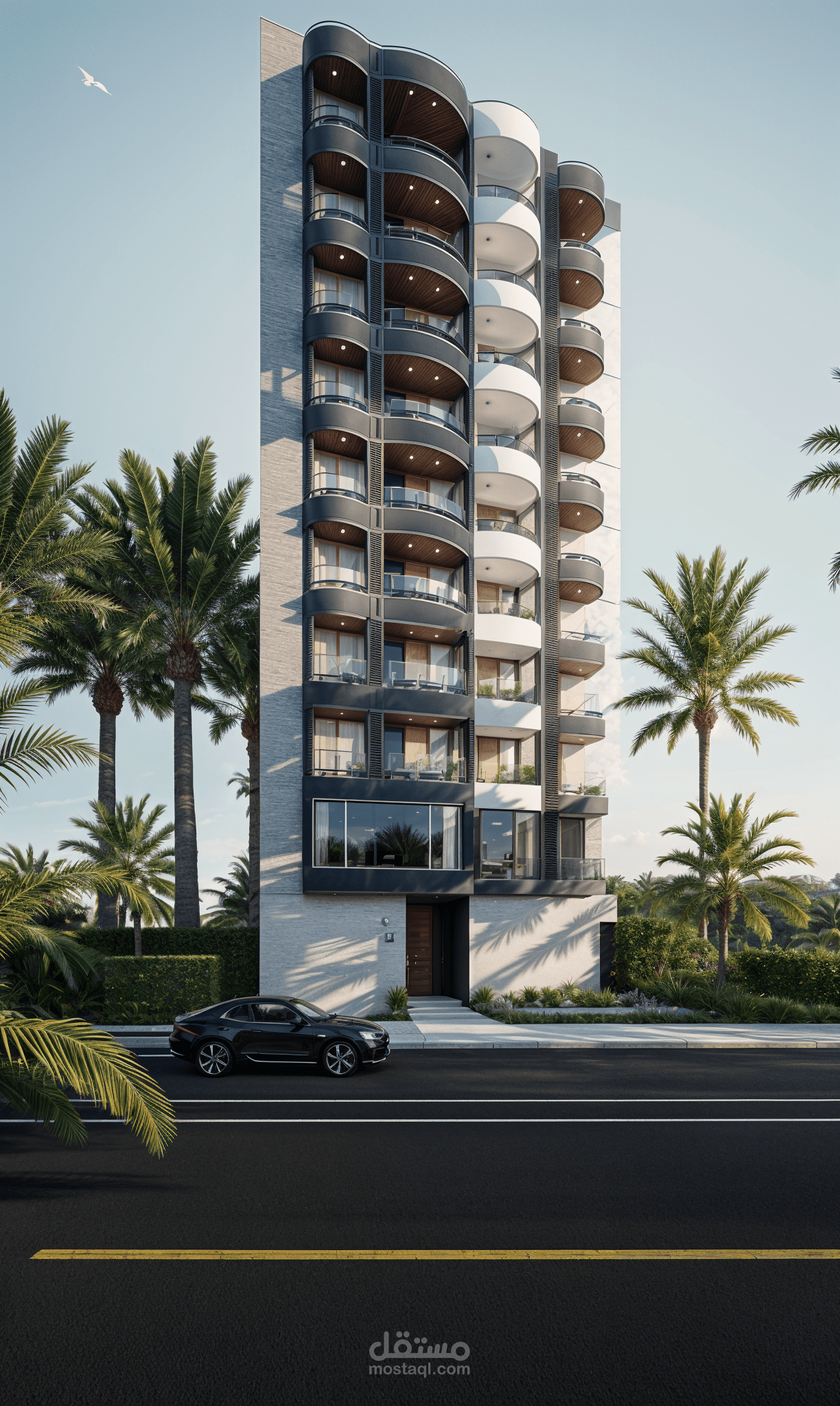 تصميم واجهه برج سكني