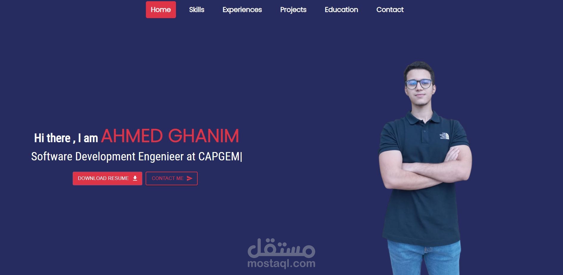 Portfolio لعرض الأعمال و المهارات باستعمال ReactJs