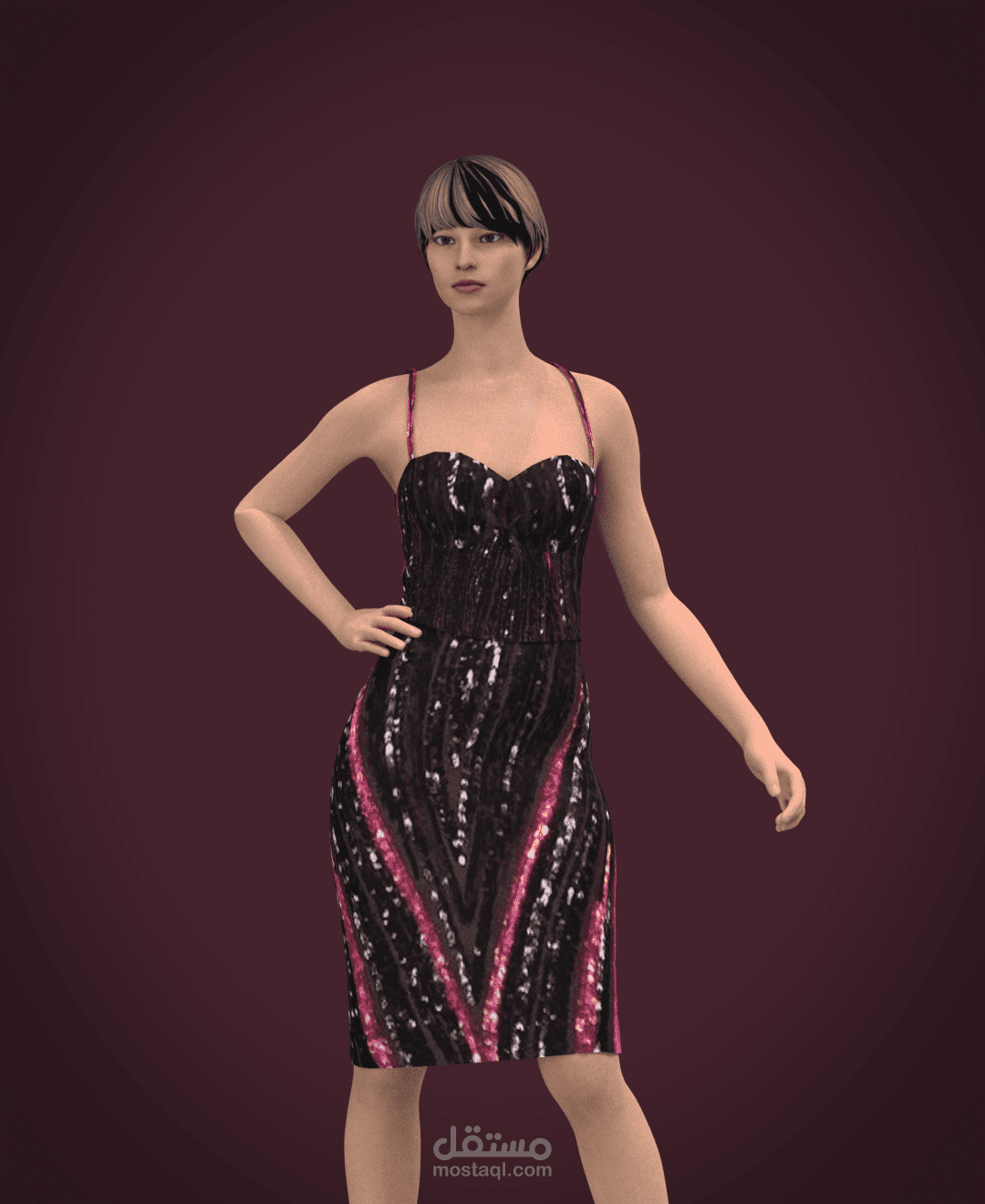 فستان سهره مجسم  3D