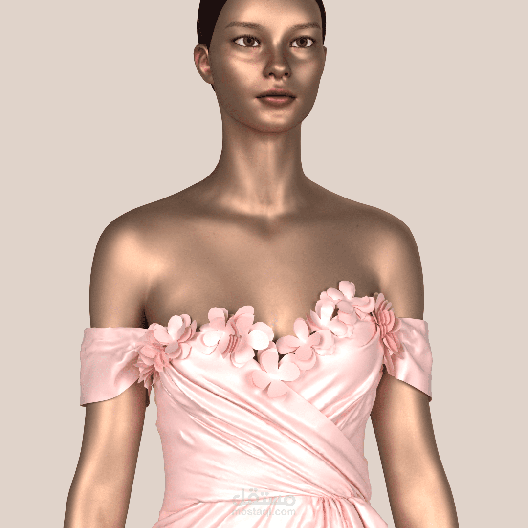 فستان فلورال ثري دي