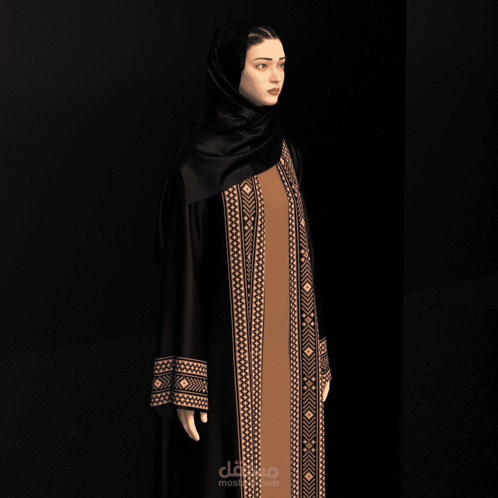 تصميم عبايات خليجي مطرزه