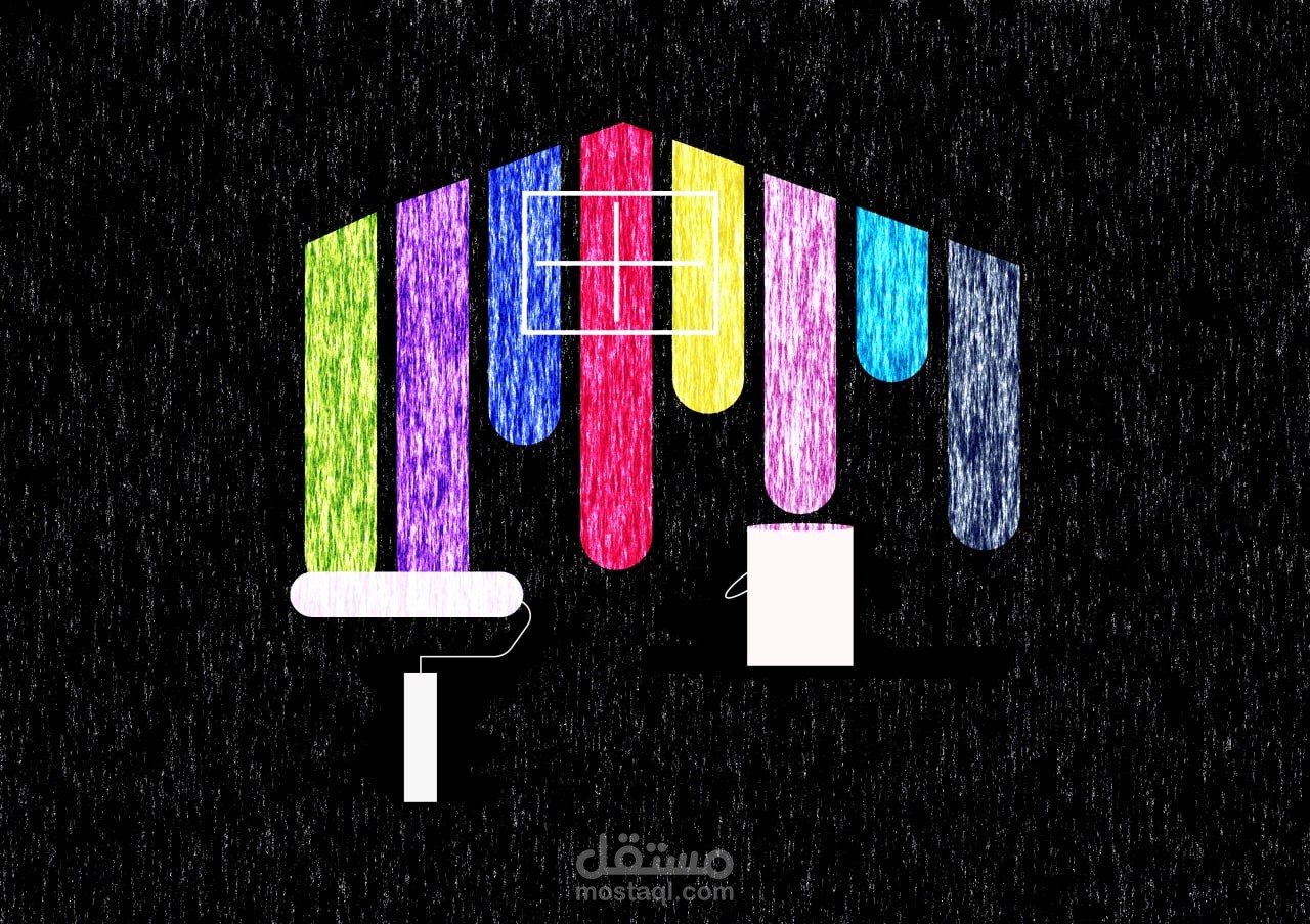 شعار لشركة دهانات بسيط و معبر