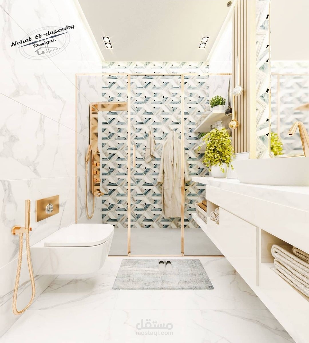 تصميم داخلي ل حمام