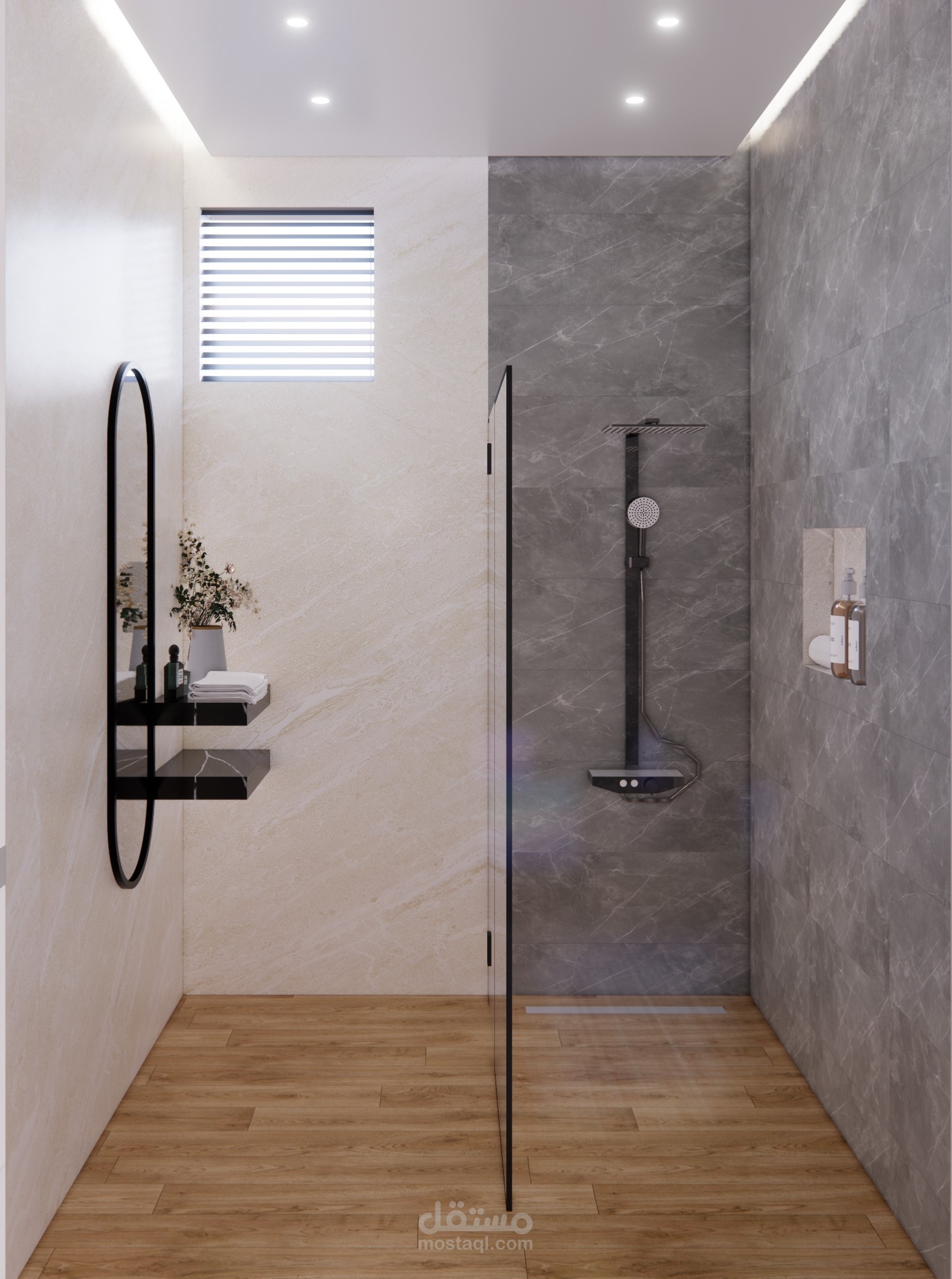 صالة شباب+حمامات وغرف شور + مصلى