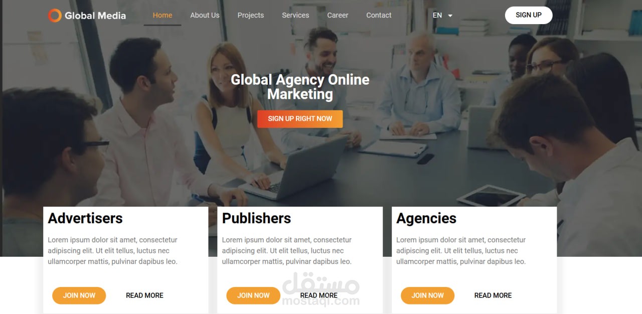 تصميم موقع WordPress مطابق لتصميم فوتوشوب