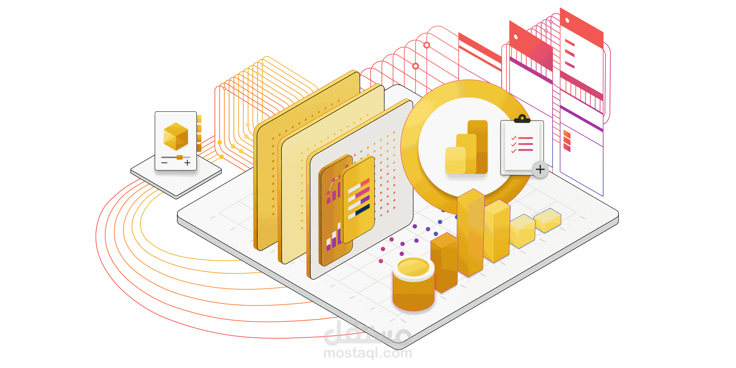 تصميم لوحة بيانات Power BI لتحليل حضور الطلاب عبر المجموعات والمواد
